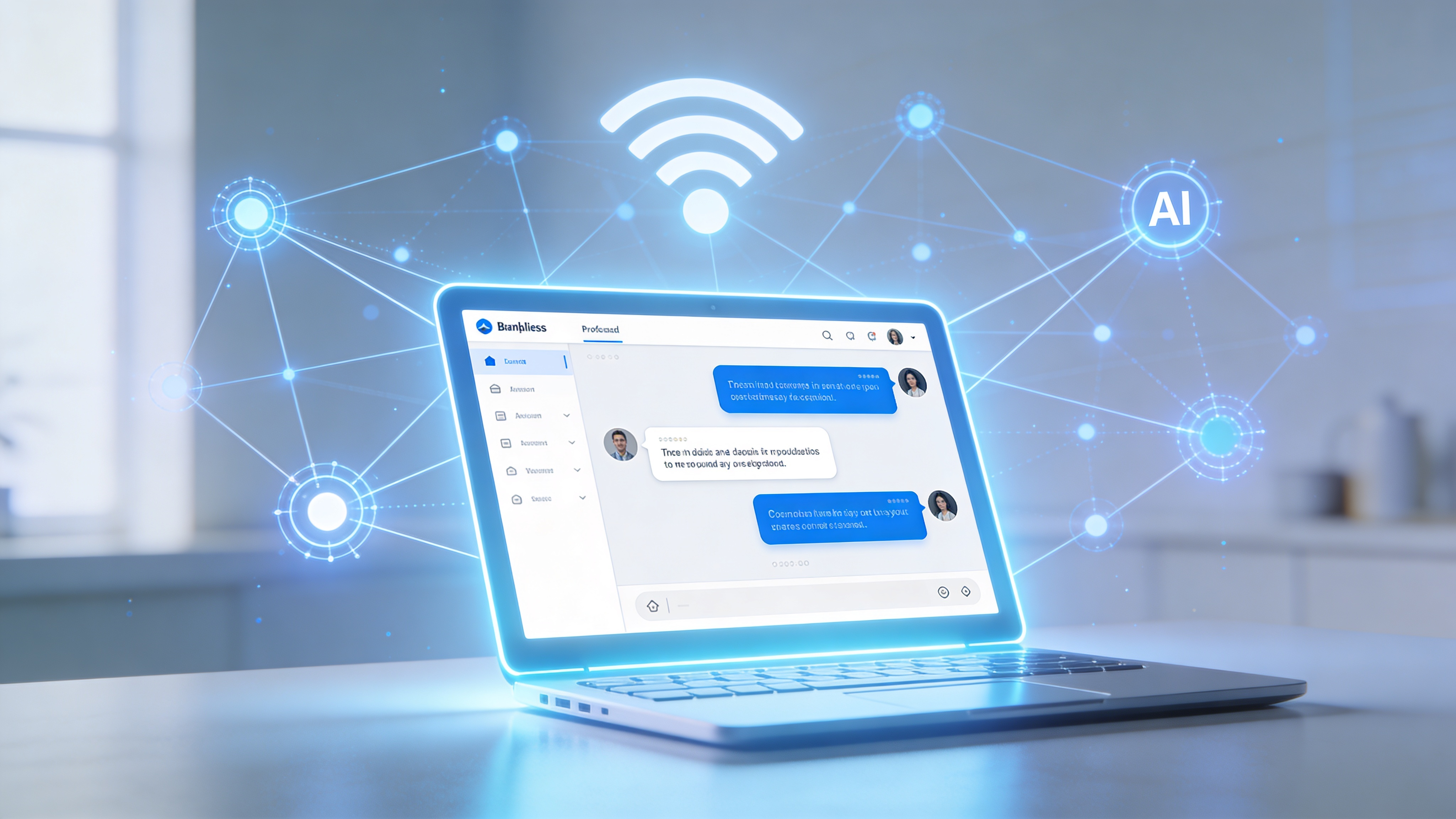How to get cited in ChatGPT — a marketer's workspace showing AI chat interface with brand signals flowing through a network