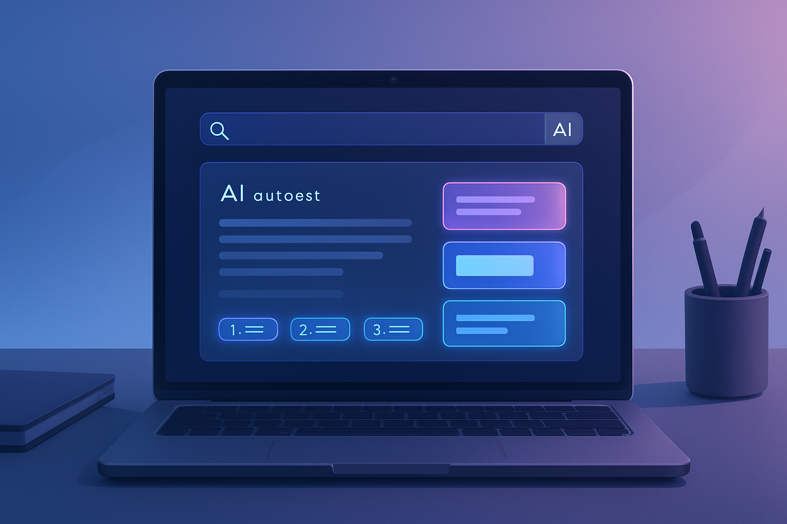 Laptop showing AI-powered search results with highlighted brand citations — how to get cited in Perplexity AI